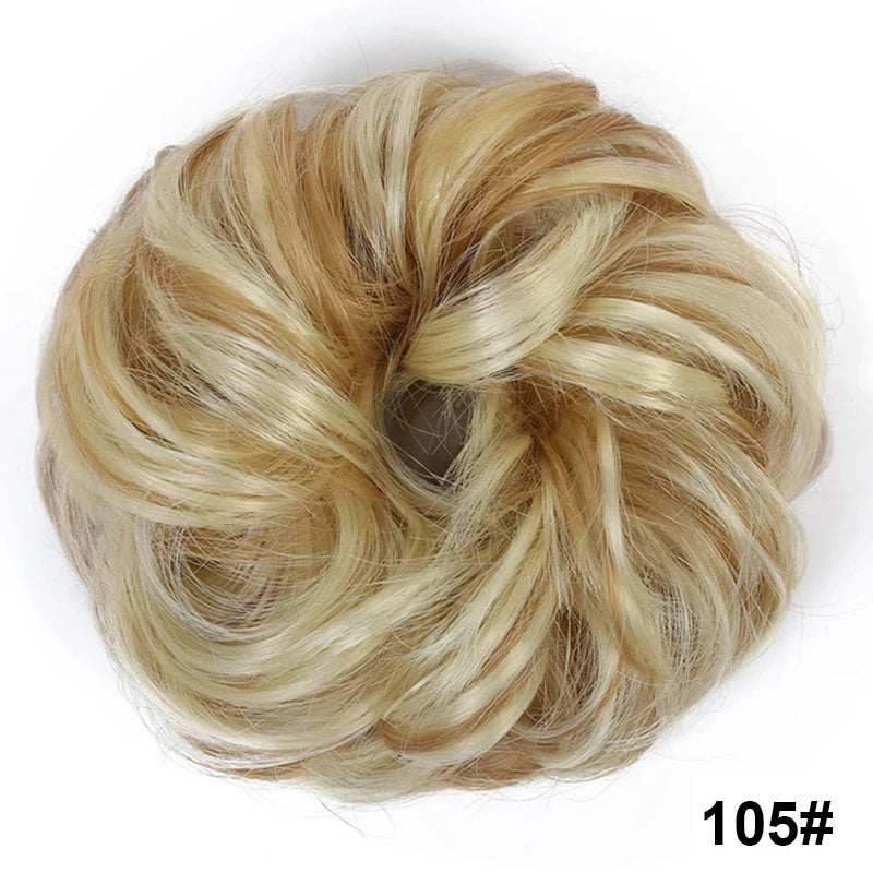 sengpan Synthetic Elastic Hair Scrunchie Chignon Donut Roller Bun Wig Curly Clip in Hair Ponytails Extensions Many colors