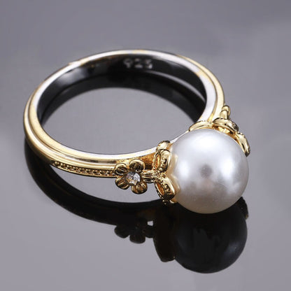 sengpan jewelry gifts for women hot sale New Big Imitation Pearl Ring Costume Jewelry for Women Statement Jewelry Elegant Anniversary Wedding Ring Bijoux Femme Anillos