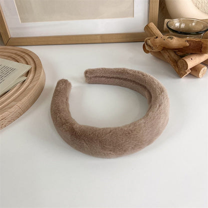 sengpan New Fashion Cute Female Bezel Head Sponge Headband for Women Girls Solid Thick Hair Hoop Hairband Plush Headbands