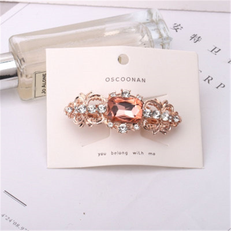 sengpan Barrettes For Women Girl Hair Clip Hairpin Crystal Geometric Solid Korean Handmade Fashion Head Accessories Mujer Wholesale