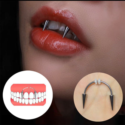 sengpan gifts for women  Fashion Goth Lips Ring Stainless Steel BCR Septum Piercing In mouth Ring Puncture Earrings Hoop Nose Ring Body Piercing Jewelry