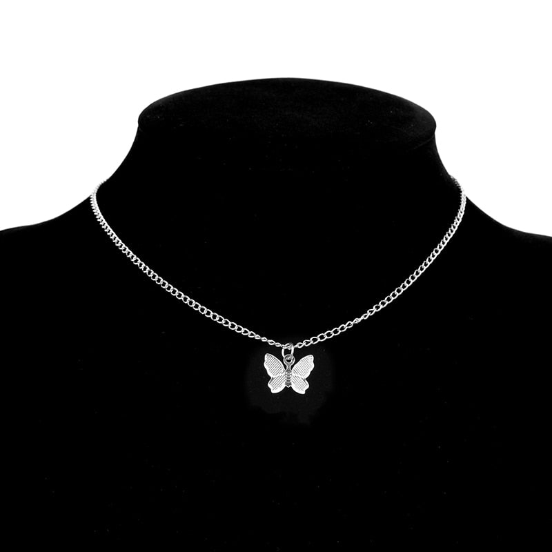 sengpan Christmas gifts ideas Vintage Multilayer Pendant Butterfly Necklace for Women Butterflies Moon Star Charm Choker Necklaces Boho Jewelry Christmas Gift