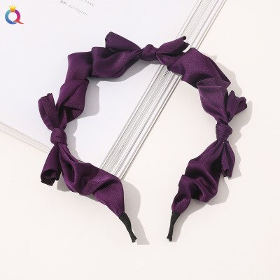 sengpan jewelry gifts for women hot sale new Spring and Summer Satin Bow Hair Ties Sweet Temperament Fine Edge Net Red Korean Wild Retro Hair Accessories Female Scrunchie