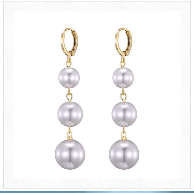 sengpan Christmas gifts ideas New Style Tassel With Pearl Ladies Long Earrings Korea Simulation Pearl Long Chain Earrings Earrings Wedding Jewelry