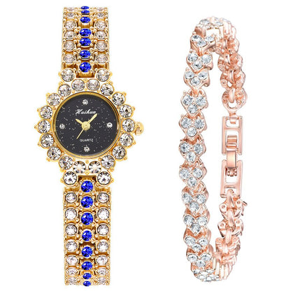 sengpan Christmas wishlist 2pcs/Set Luxury Women Watches Fashion Ladies Quartz Diamond Wristwatch Elegant Rose Gold Female Bracelet Watches New Reloj Muje