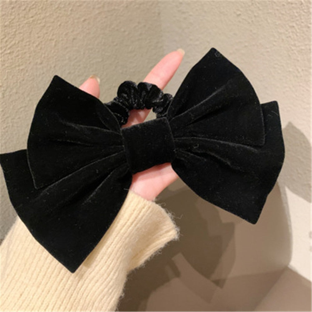 sengpan Women Girl Big Bow knot Tie Barrette Hair clips Hairpins Bands Velvet Fashion Korean Lady Head wear Accessories Wholesale Gifts