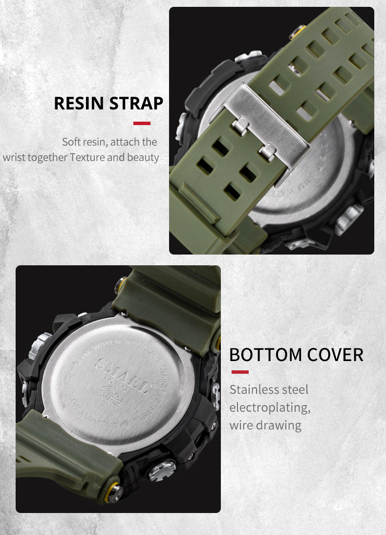 sengpan 1802 Sports Men's Watches Top Brand Luxury Military Quartz Watch Men Waterproof Shock Male Digital Clock Relogio Masculino