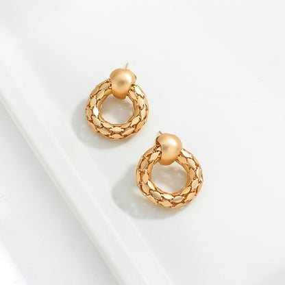 sengpan New Matte Gold Color Earrings for Women Multiple Trendy Round Geometric Twist Drop Earring Fashion Statement Jewelry