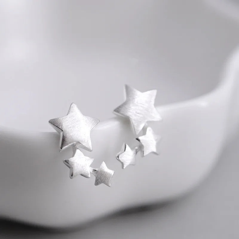 sengpan  silver Star Stud Earrings for Women Elegant Wedding Jewelry pendientes mujer moda