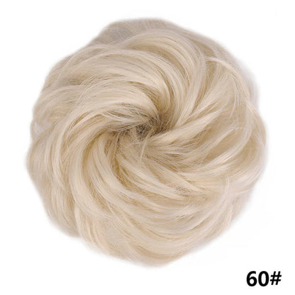 sengpan Synthetic Elastic Hair Scrunchie Chignon Donut Roller Bun Wig Curly Clip in Hair Ponytails Extensions Many colors