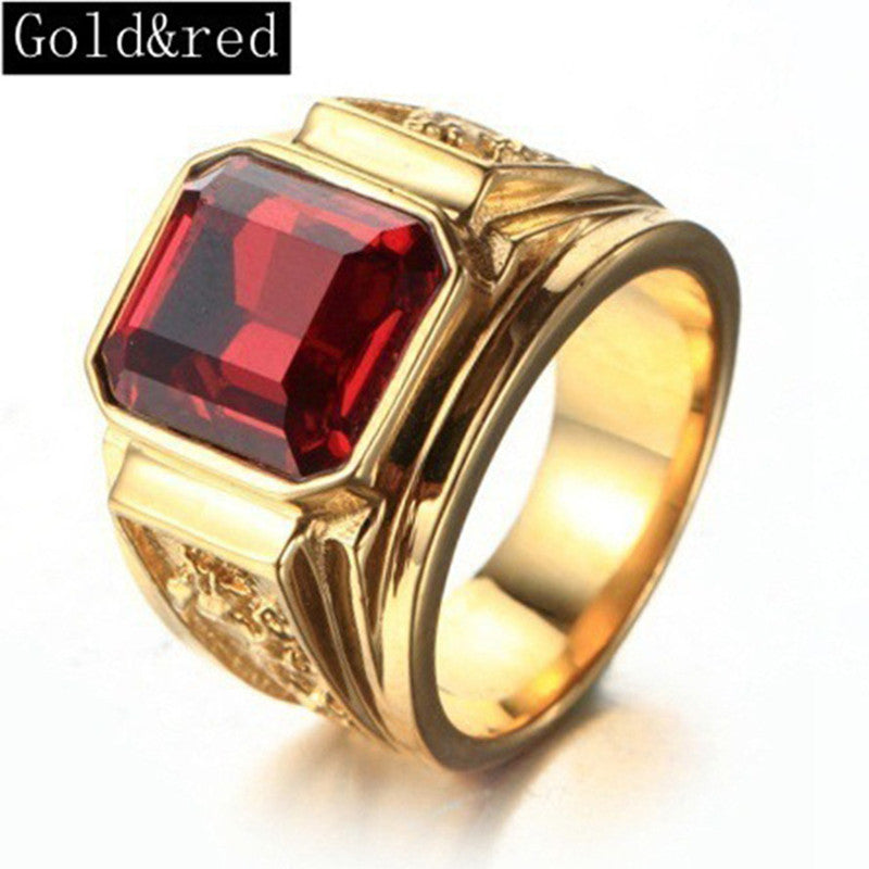 sengpan gifts for men New Golden Dragon Gold Color Man AAA Wedding Ring Big Men 6-15 Retro Jewelry