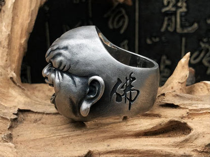 sengpan father's day gifts Mens Ring Maitreya Buddha Demon Ring Evil Ring Fashion Mens Hip Hop Ring Jewelry Personality Punk Jewelry Gift