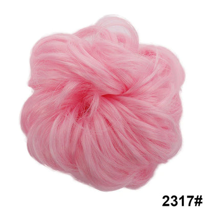 sengpan Synthetic Elastic Hair Scrunchie Chignon Donut Roller Bun Wig Curly Clip in Hair Ponytails Extensions Many colors