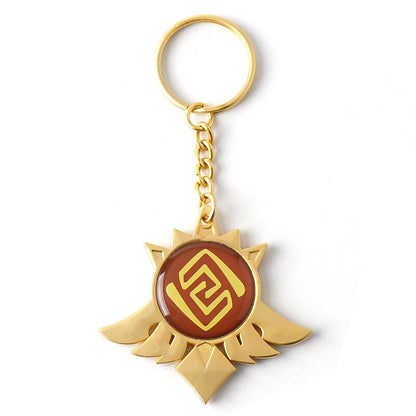 sengpan christmas gift ideas valentines day gifts for her Game Genshin Impact Vision Inazuma Keqing Wendi Xiao Keychain Luminous 원신 7 Element Weapons Eye Of Original God badge KeyRing