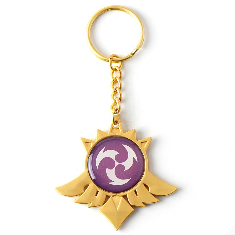 sengpan christmas gift ideas valentines day gifts for her Game Genshin Impact Vision Inazuma Keqing Wendi Xiao Keychain Luminous 원신 7 Element Weapons Eye Of Original God badge KeyRing