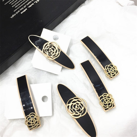 sengpan Barrette For Women Girl Camellia Rhinestone Aetate Hair Clip Hairpin Bow Knot Geometric Flower Head Accessories Wholesale