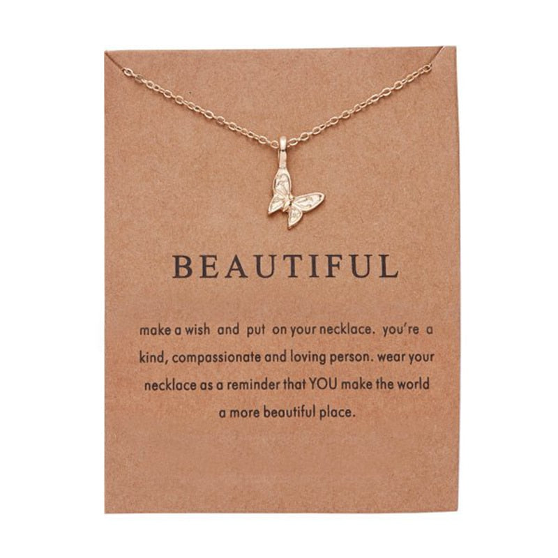 sengpan Christmas gifts ideas Gold Color Clavicle Chain Pendant Necklace for Women Hummingbird Heart Flower Animal Pearl Choker Party Girls Jewelry Gifts New