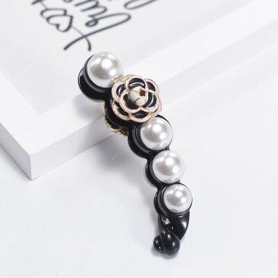 sengpan Banana Hair Clip Claw for Women Girl Camellia Flower Floral Pearl Hairpin Korean Handmade Fashion Accessories Mujer Wholesale