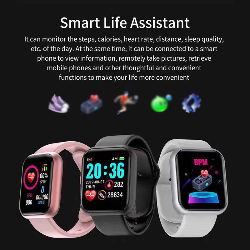 sengpan watches on sale clearance Connected Watch Child Color Screen Smart Sport Bracelet Activity Running Tracker Heart Rate Digital Electronic Watch Y68