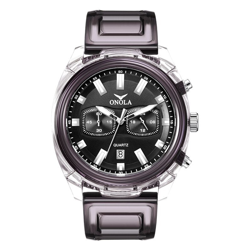 sengpan  NEW Sport Transparent Plastic Fashion Dresse Unique  Men's Watches Women Waterproof Quartz