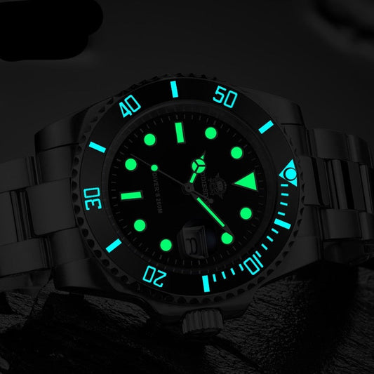 sengpan Christmas gifts ideas  New Fashion Watch Stainless Steel Diver Watch 200M C3Super luminous Sport luxury stainless steel watch Quartz Men's Watch