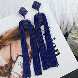 sengpan Long Tassel Earrings Fashion Jewelry Bohemia Statement Summer Dangle Aesthetic Earrings for Women Accessories Korean Style