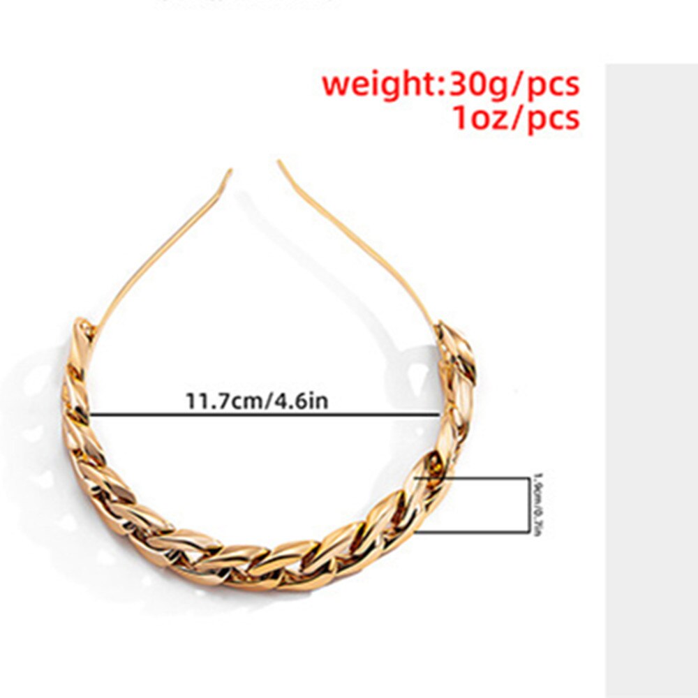 sengpan Christmas gifts for her Fashion Metal Hollow Twist Headband Hair Hoop Headpiece Jewelry for Girl Punk Big Button Rhinestone Hairbands Hair Accessories