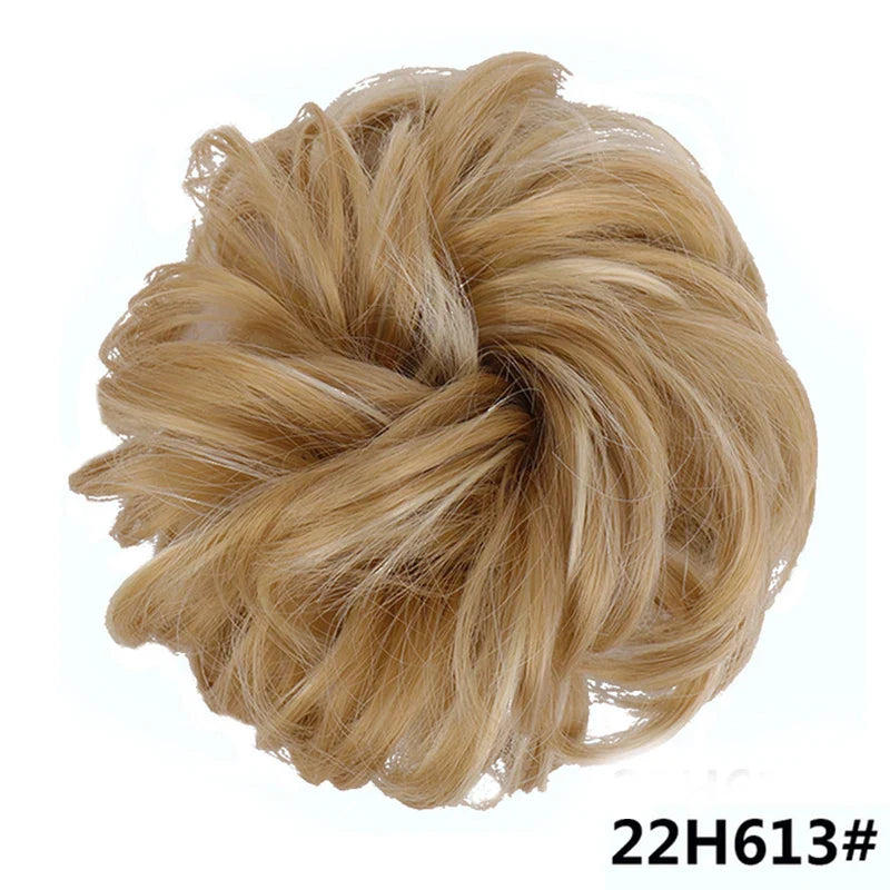 sengpan Synthetic Elastic Hair Scrunchie Chignon Donut Roller Bun Wig Curly Clip in Hair Ponytails Extensions Many colors