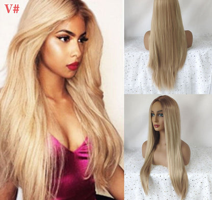 sengpan Ladies Blonde Synthetic Long Wavy Wig Grey Braided Wigs Cosplay Party Medium Length Perruque Synthetique Femme Peluca Fantasia