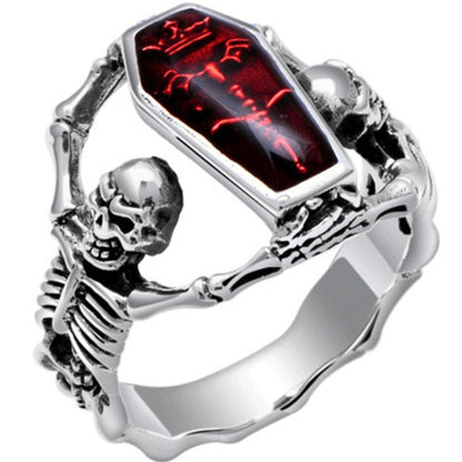 sengpan gifts for men Retro Men Multiple Skull Skull Rings Hip Hop Rock Punk Ghost Head Lady Locomotive Party Finger Jewelry Accessories