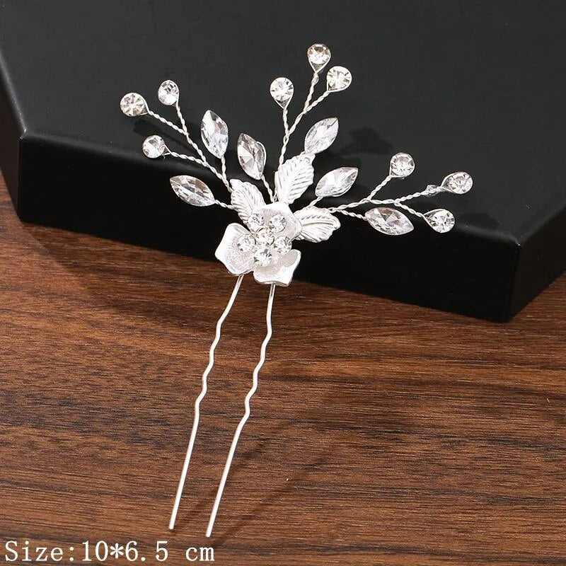 sengpan - Hair Pins Hair Accessories For Women Wedding Accessories Hair Clips Jewelry Pearl Rhinestone Flower Hair Clip Pins Headpiece