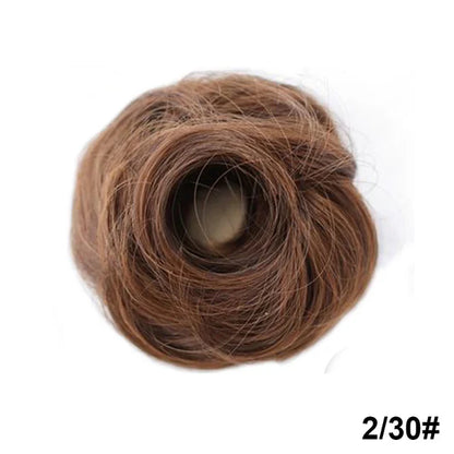 sengpan Synthetic Elastic Hair Scrunchie Chignon Donut Roller Bun Wig Curly Clip in Hair Ponytails Extensions Many colors