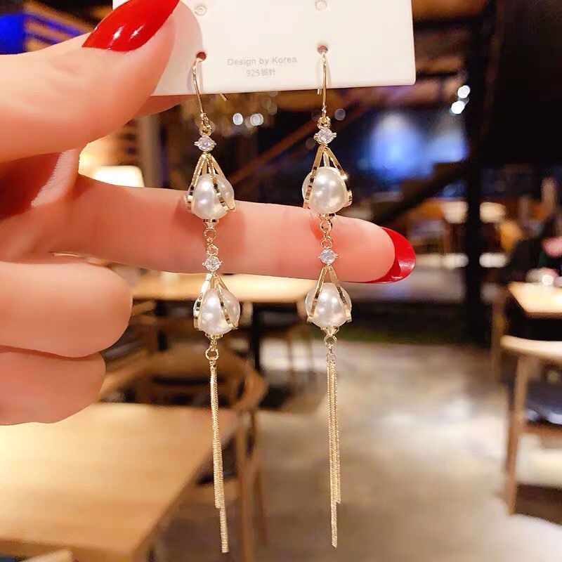 sengpan Fashion Crystal Bow Knot Stud Earrings For Women Pearl Cherry Flowers Rhinestone Red Earring Girls Party Christmas Jewelry Gifts