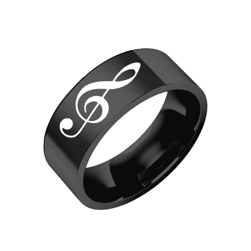 sengpan easter gifts for women Fashion Couple Music Musical Note Finger Ring For Women and Men Stainless Steel Lovers Rings Halloween Gifts Jewelry Accesories