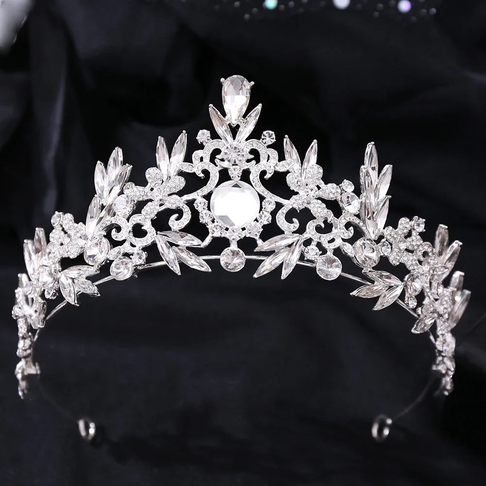 sengpan uxury Sparkling Crystal Bridal Hair Accessories Tiaras Big Diadem Crowns Girls Wedding Party Fashion Design Woman Ornaments