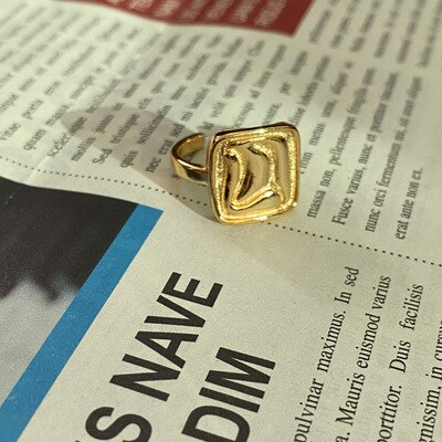 sengpan Vintage Ring For Women Gold Ring Open Ring Simple Temperament Versatile Personality Jewelry New Fashion Ins wind