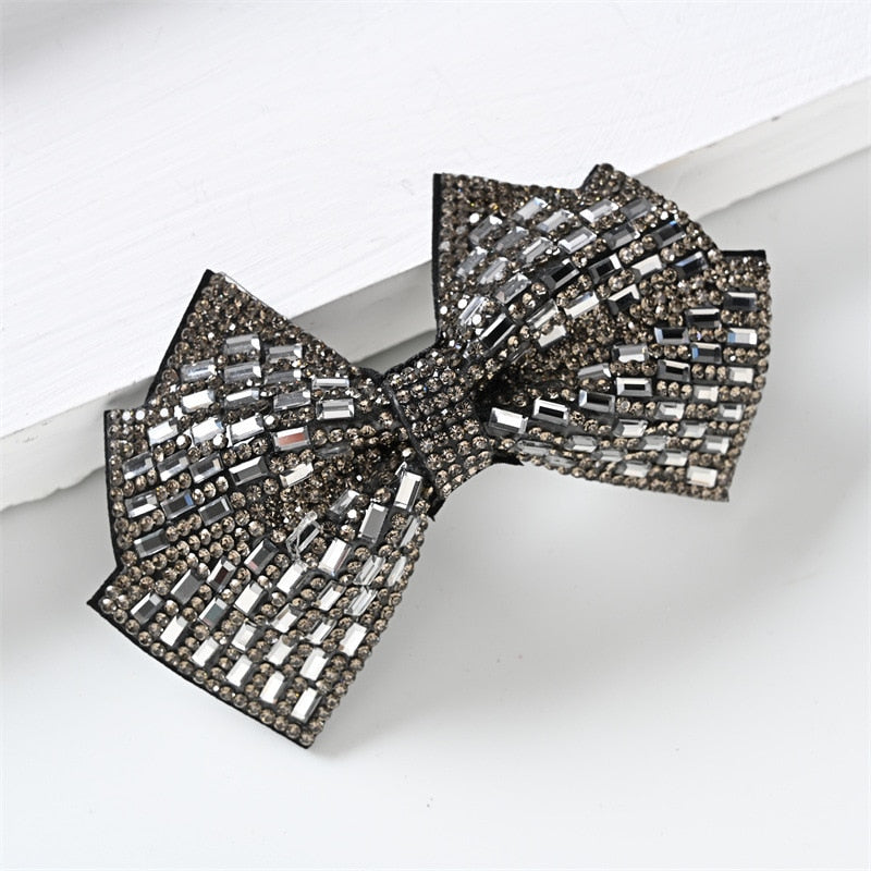 sengpan Barrette for Women Girl Rhinestone Crystal Big Bow Knot Hair Clip Hairpin Geometric Accessories Wholesale