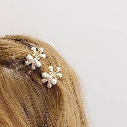 sengpan Sweet Pearl Flower Hair Clip Hairpin Camellia Cute Girl Heart Clip Back Head Headdress Bangs Clip Hairpin Hair Accessories