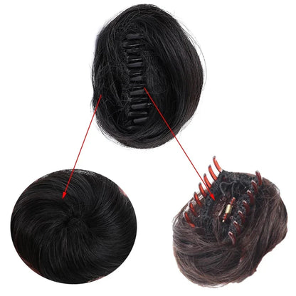 sengpan Synthetic Elastic Hair Scrunchie Chignon Donut Roller Bun Wig Curly Clip in Hair Ponytails Extensions Many colors