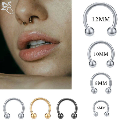 sengpan  1 PC 316L Stainless Steel Nose Ring 14G 16G Nose Piercings Helix Ear Piercing Women Men Septum Rings Body Piercing  Jewelry