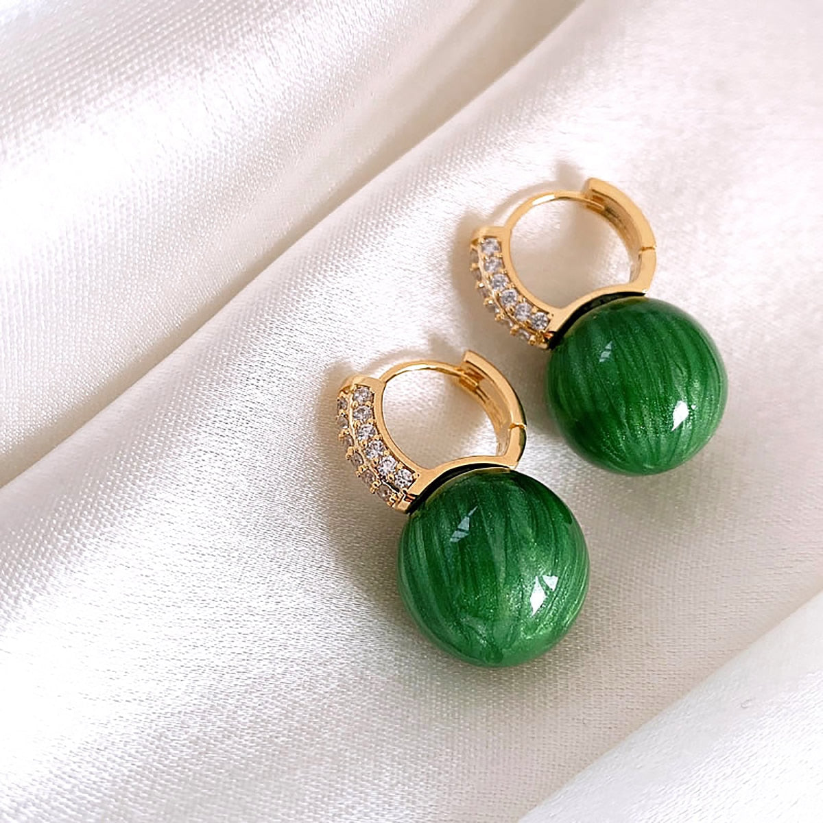 sengpan New Korean Statement Earrings for Women Green Acrylic Round Square Geometric Dangle Drop Earring Brincos Fashion