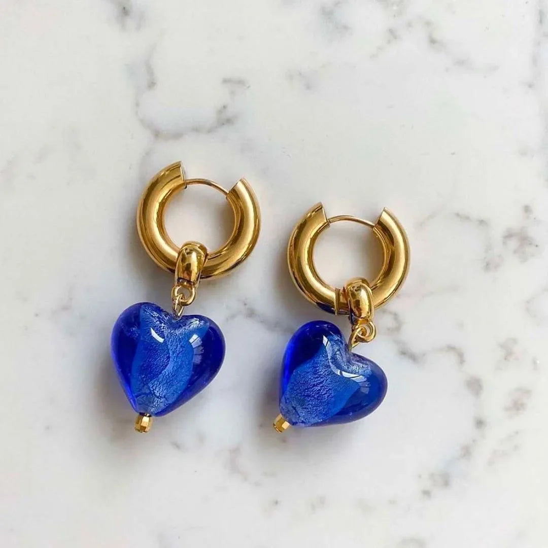 sengpan Stainless Steel Heart Earrings/Clear/Blue Earrings Girls Jewelry Gifts Wholesale Women Jewelry, Party Gifts, Fashion