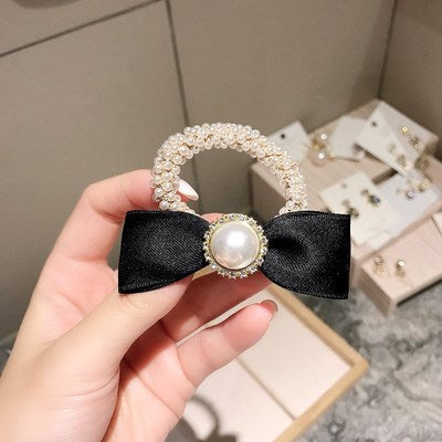 sengpan Women  Scrunchies Hair Ties Elastic Rubber Bands Adult Pearl Bow Knot Bear Animal Fashion Girl Korean Accessories Lady Wholesale