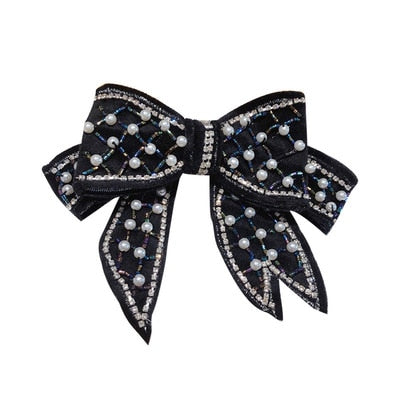 sengpan Barrette for Women Girl Rhinestone Crystal Big Bow Knot Hair Clip Hairpin Geometric Accessories Wholesale