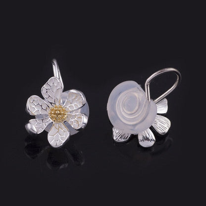 sengpan Simple daisy earrings earrings mosquito coil ear clips wild flowers without pierced jewelry