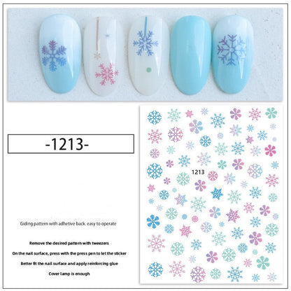 sengpan New Christmas Nail Slider Santa Elk Snowman  New Year Nail Design Big Size Full Cover Water Nail Transfer Cartoon Winter Decal