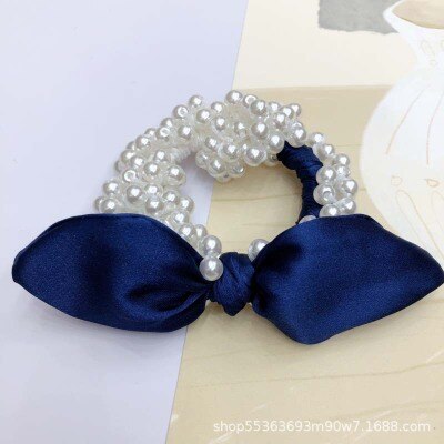 sengpan Women  Scrunchies Hair Ties Elastic Rubber Bands Adult Pearl Bow Knot Bear Animal Fashion Girl Korean Accessories Lady Wholesale