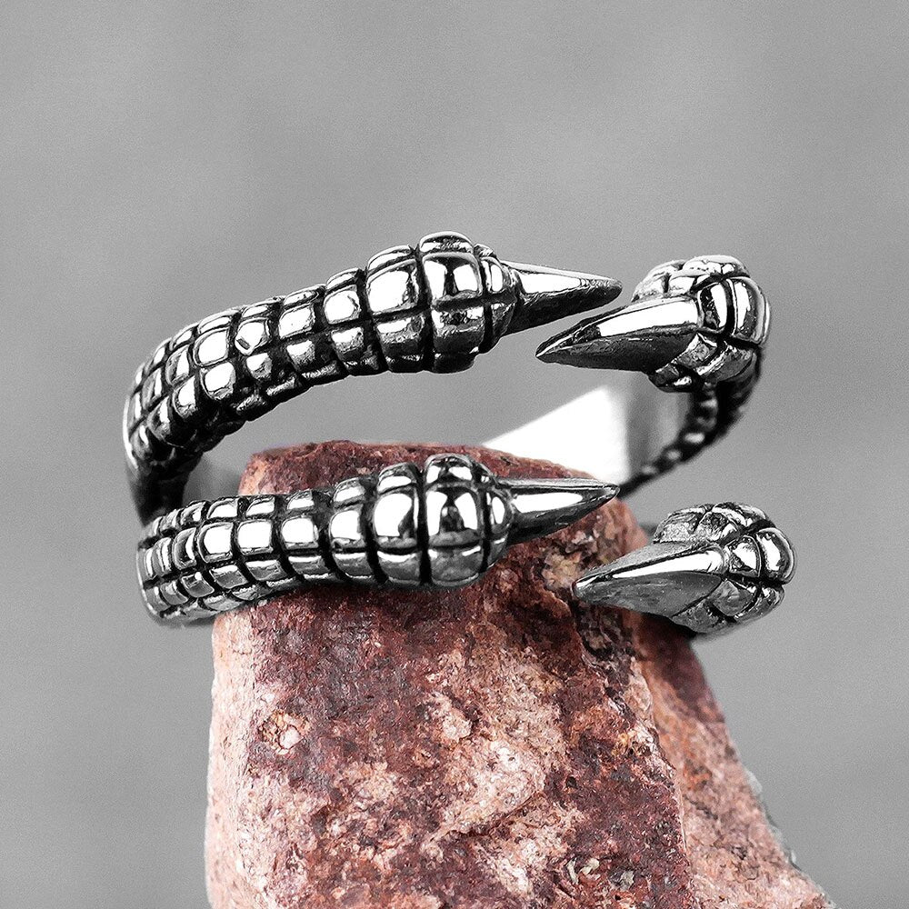 sengpan father's day gifts Evil Dragon Claw Stainless Steel Opening Men's Ring Punk Rock Hip Hop Personality Jewelry Cycling Boyfriend Gift