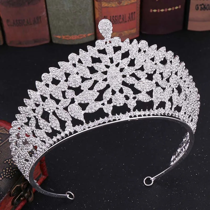 sengpan uxury Sparkling Crystal Bridal Hair Accessories Tiaras Big Diadem Crowns Girls Wedding Party Fashion Design Woman Ornaments