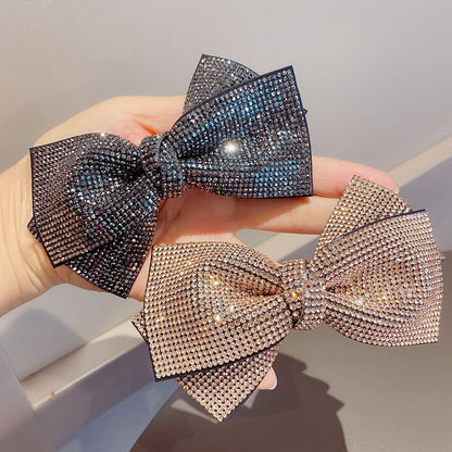 sengpan Barrette for Women Girl Rhinestone Crystal Big Bow Knot Hair Clip Hairpin Geometric Accessories Wholesale